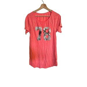 Womans Pink Shirt Size Small‎ 78 sequin palm tree